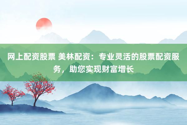网上配资股票 美林配资：专业灵活的股票配资服务，助您实现财富增长
