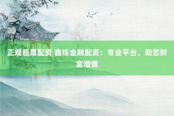 正规股票配资 鑫烁金融配资：专业平台，助您财富增值
