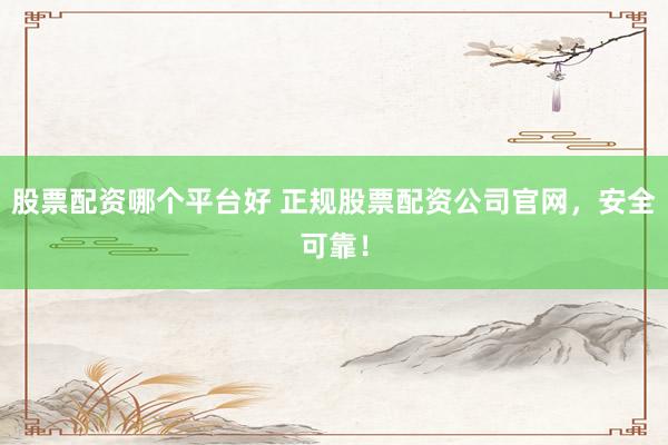 股票配资哪个平台好 正规股票配资公司官网，安全可靠！