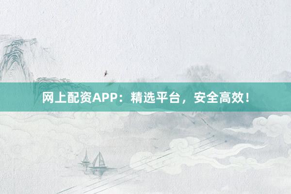 网上配资APP:精选平台,安全高效!