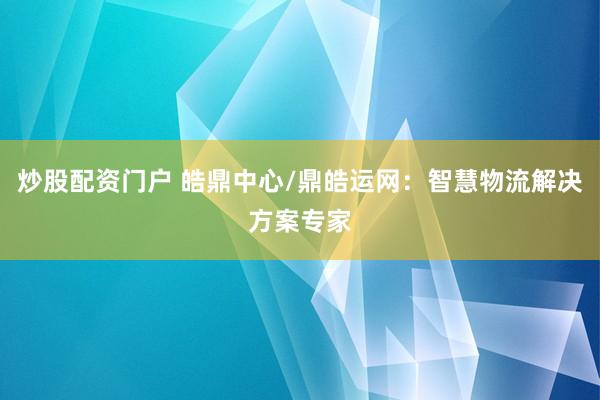 炒股配资门户 皓鼎中心/鼎皓运网：智慧物流解决方案专家