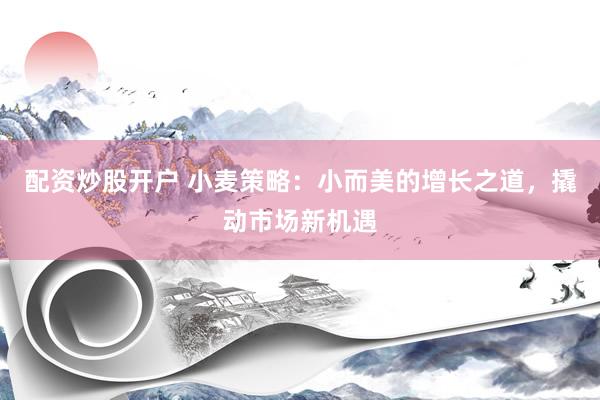 配资炒股开户 小麦策略：小而美的增长之道，撬动市场新机遇