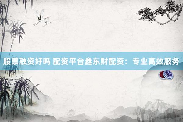 股票融资好吗 配资平台鑫东财配资：专业高效服务